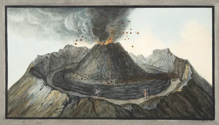 Insidan av Vesuvius kon före utbrottet 1767, plåt 9 från 